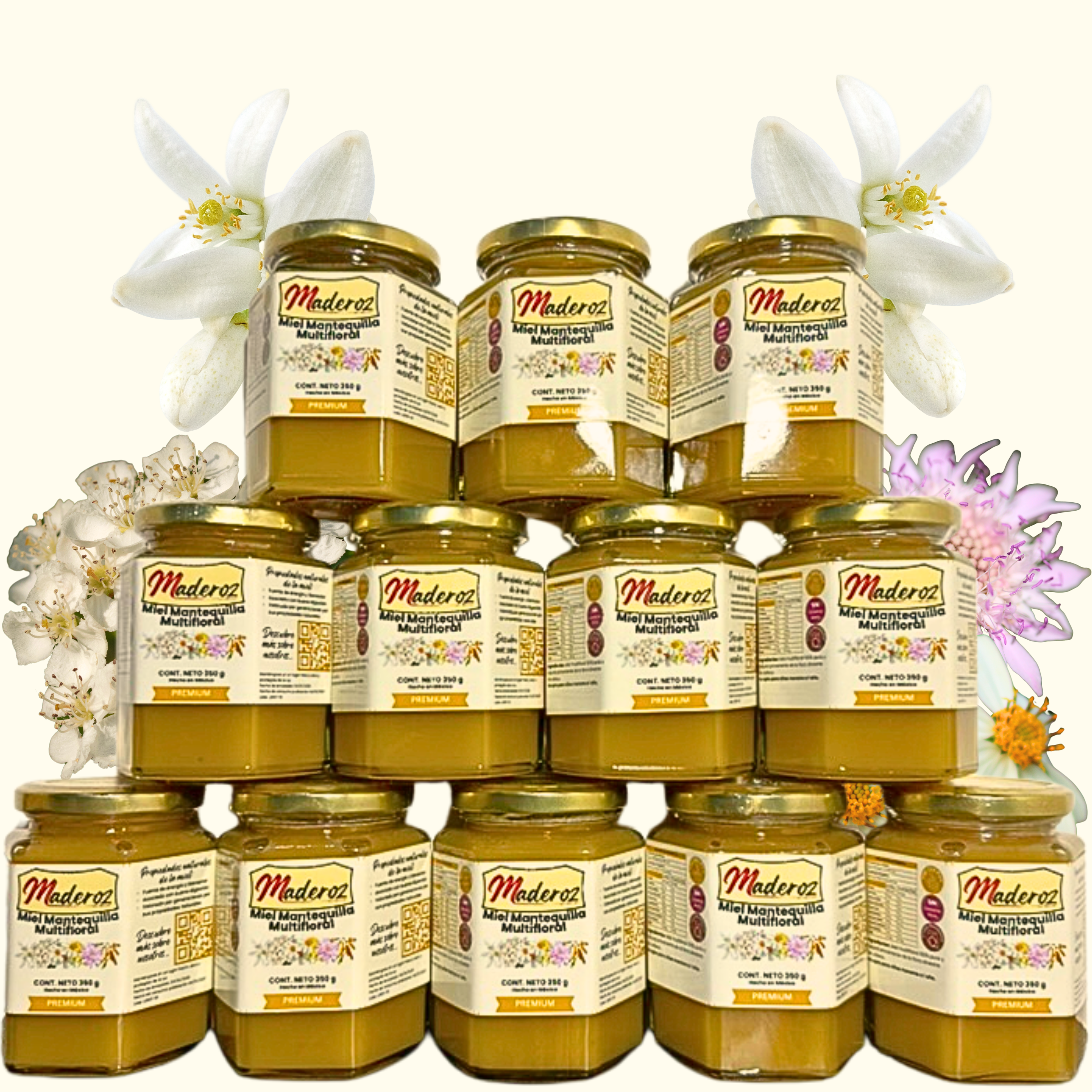 Caja 12pz de Miel Mantequilla Multifloral